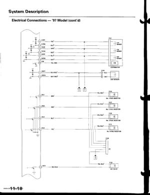 Page 221
System Description
Electrical Connections -97 Model (contdl
No.2 FUEL IIUECIOF
cl09
11-18
www.emanualpro.com  