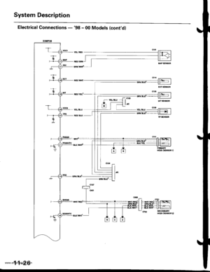 Page 229
System Description
Electrical Connections - 98 - 00 Models (contdl
!to2srficSECOiD hYHO2a (aE toh 2)
11-26
G]-l
ct sEt{goh
 c14t
I J/C
llo23 (SEltgOi O
l-
www.emanualpro.com  