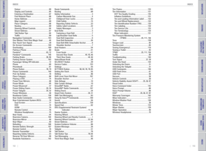 Page 80152    ||    153
       INDEX
INDEX
TABLE OF CONTENTS
INDEX
VISUAL INDEX
VOICE COMMAND 
INDEX
SAFETY 
INFORMATION
CUSTOMER
 INFORMATION
INSTRUMENT PANEL
SPECIFICATIONS
VEHICLE 
CONTROLS 
MAINTENANCE
AUDIO AND 
CONNECTIVITY
HANDLING THE  UNEXPECTED
BLUETOOTH® 
HANDSFREELINK®
DRIVING
HONDALINK®
NAVIGATION
Detour ............................................................ 89
Display and Controls  ....................................85
entering a Destination  .................................87
Find Nearest...