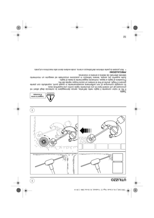 Page 6532
I
IUTILIZZO
TaglioIl filo di nylon consente il taglio netto dell’erba, senza danneggiare la corteccia degli alberi né
provocare gli urti violenti tipici di uno strumento rigido contro una superficie dura.
Si consiglia comunque di non soffermarsi eccessivamente in questi punti, soprattutto con piante
giovani e fragili, anche al fine di evitare un’usura troppo rapida del filo.
Procedere al taglio a tappe, inclinando leggermente la testa di taglio.
Sulle superfici più ampie, tenere l’attrezzo in...