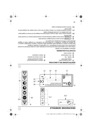 Page 113
16
I
I
DESCRIZIONE GENERALE
IDENTIFICAZIONE DELLA MACCHINA
ETICHETTE DI SICUREZZA
Utilizzare il tagliabordi con cautela.
A tale scopo, sono state poste sulla macchina alcune etichette volte a ricordare allutente le principali
precauzioni duso sotto forma di pittogrammi, il cui significato è riportato di seguito.
Esse devono essere considerate parte integrante della macchina. Qualora unetichetta si stacchi o
sia difficile da leggere, contattare il concessionario per sostituirla. Si consiglia inoltre di...