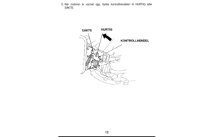 Page 1212
5.Når motoren er varmet opp, flyttes kontrollhendelen til HURTIG eller
SAKTE.
SAKTEHURTIG
KONTROLLHENDEL 