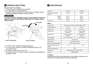 Page 168ODPRAVLJANJE	TEŽAV9SPECIFIKACIJE
Če se motor ne zažene: 1.  Je ventil za gorivo v položaju VKLJUČENO? 
2.  Je v rezervoarju za gorivo kaj goriva? 
3.  Ali gorivo prispe do uplinjača? To preverite tako, da zrahljate vijak za 
praznjenje uplinjača pri odprtem ventilu za gorivo. 
	
Če 	se 	gorivo 	razlije, 	počakajte, 	da 	gorivo 	pred 	preizkusom 	svečke 	ali 	
zagonom 	motorja 	v 	celoti 	izhlapi. 	Razlito 	gorivo 	ali 	njegovi 	hlapi 	se 	
lahko 	vnamejo.
4.	Je 	krmilni 	
vzvod v pravilnem položaju...