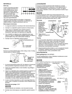 Page 6
6	E
LEVEGŐSZŰRŐ 
A beszennyeződött levegőszűrő betét akadályozza a levegő 
áramlását a porlasztóhoz, csökkentve a motor teljesítményét. A 
motor működtetésekor mindig ellenőrizze a szűrőt. Ha nagyon 
poros helyen működteti a motort, akkor gyakrabban tisztítsa meg a 
levegőszűrőt. 
MEGJEGYZÉS	
A motor levegőszűrő nélküli vagy sérült levegőszűrővel való 
használata lehetővé teszi a szennyeződés bejutását a motorba, mely 
annak gyors kopását okozza. Az ebből eredő meghibásodások nem 
tartoznak a motor...