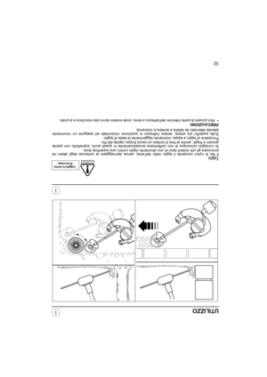 Page 6532
I
IUTILIZZO
TaglioIl filo di nylon consente il taglio netto dell’erba, senza danneggiare la corteccia degli alberi né
provocare gli urti violenti tipici di uno strumento rigido contro una superficie dura.
Si consiglia comunque di non soffermarsi eccessivamente in questi punti, soprattutto con piante
giovani e fragili, anche al fine di evitare un’usura troppo rapida del filo.
Procedere al taglio a tappe, inclinando leggermente la testa di taglio.
Sulle superfici più ampie, tenere l’attrezzo in...