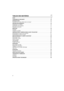 Page 44
TABLES DES MATIÈRES
NOTE  . . . . . . . . . . . . . . . . . . . . . . . . . . . . . . . . . . . . . . . . . . . . . . . . . . . . . . . . . . . . . . . . . . . . . . 5
CONSIGNES DE SÉCURITÉ  . . . . . . . . . . . . . . . . . . . . . . . . . . . . . . . . . . . . . . . . . . . . . . . . . .   10
INTRODUCTION   . . . . . . . . . . . . . . . . . . . . . . . . . . . . . . . . . . . . . . . . . . . . . . . . . . . . . . . . . . . . 13
Explication des codes utilises dans ce manuel   . . . . . . . . . . . . ....