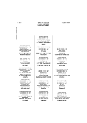 Page 67NETHERLANDS
Honda Motor Europe (North)Afd. Power Equipment-Capronilaan 1
1119 NN Schiphol-Rijk
Tel. : +31 20 7070000
Fax : +31 20 7070001
http://www.honda.nl
NORWAYBerema ASP.O. Box 454
1401 Ski
Tel. : +47 64 86 05 00
Fax : +47 64 86 05 49
http://www.berema.no
POLAND
Aries Power Equipment Sp. z  o.o.ul. Wroclawska 25A
01-493 Warszawa
Tel. : +48 (22) 685 17 06
Fax : +48 (22) 685 16 03
http://www.ariespower.com.pl
PORTUGAL
Honda Portugal, S.A.Abrunheira
2714-506 Sintra
Tel. : +351 21 915 03 74
Fax : +351...