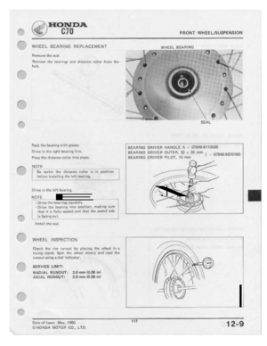 Page 119 
.

-’-
 IIQ1“
 II-H

B-ll]
 FRONT
wneeuausretuateal

WHEEL
 BEAFIING
 REPLACEMENT

Flamtwa
 the
seal.

Ham-nue
 the
bigrlltgl
 and
1.'l-i!.I|'rat|':
 eullar
‘item
the

huL|,

K5?‘-.

9
-

pea}
 SEAL

MI‘
 II“
I'“""""
 “M
"""“-"
 I
BEARING
 nrtlveh
HANDLE
 A
-
 lIl?9iH»61'lDCllJU

Drift!
 lﬂ
thtt
 right
 Lltl-ll'|l"tg
 brat.
 BE_A§|~,G
DRtI||rER
GU-|'E|:|__
3;:
I
35
 mm

Pre-.et'thu
 diltlnce
t:|:|llar
lm
lalIat|-
 BEARING
DHWEH
PILOT,...