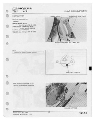 Page 125 
if’;;§§*§‘~,IiDI\l'DJ\.

-""‘-
 BTU
 FFICINT
WHEELISUSFENSIUN

-1

P
 I!"-ISTALL.ATIUN
 ARM
PWQT

1.
 “"“'
 I

lnmnll
 |-hr:
shack
 EIJ5GI'I2lI}‘-'$-
 /K

TORQUE:
 LIPPEEFI
 MOUNT
 BDLT:

|,.»""‘
 2.5»-3.5
I1!-ﬁt
HI!-25
 ft-lhI'

SUSPENSION
 ARM
PIVOT
 HUT:

1.0-2-0
 kg-m
I7—1l
 fl-ll]

|:'|5t51I-
 thu
rI!I.h'.:|u|1d
 stuppa-rs.

TDRDIJE1
 2.ﬂ—3.U
hi-rt‘-I
IIIIPZZ
 it-Ihl

re-.._
 REBOUND
STDFPEFI
BCILT
AND
NUT

NDTE
 __
__
 _
 mi
 '_...