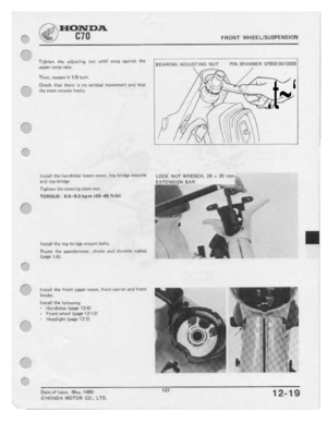 Page 129 
HONDA

"“
 _
 0
 FRONT
WHEE
LISUSPENSIDN

K7“

I,-_

upper
t:-:rne
raee.
 __
,

Then,
 Igqeteut
 rt
1.-re
 turn.
 -I
.
 I/a

___.
 Clrech
that
tneie
 ti
ne
 we-rertr-el
 rnrzhremerit
 rrr‘-rl
that
 '
'
 ,
 ,I

'
 1h|_r
stem
 |'i:_:-tr.tI'r::
 ‘ltre-:!'.','.
 _
'
'
 _
1"‘
 --
"

'
 -
'
 r
 ".

JP
 11'
".1.
 =t-
\'
E
I
 "‘

'|
 '-
 i:_"
. I
'_
 |
 I
','-
 ll
‘I

__-
 fr
 rl
~.
r__r|
 _
I
i,_
 i-1|
 ,|...