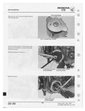 Page 196 
___—__

HONDA.
 5"

112
 muzuuum
 [ﬁg
J,-

F|Eﬂ1Cr|'|:
 ‘[wC|
llﬂlui
 I|.'r|:w:
 :|n|_1
stator
 frnrrl
the

|I-‘H
 C|'i||'||‘:€iil?
 CUYBT.

Um
 the
fil,-wheel
 l1|L||rJ|:r
nr
n
hand
 mug
huldgr

and
 mrur-u
 'rh||
fh-who-el
 tn
|'.-raw!"-1
 ‘mu
wank

shaft
 from
 :|.||n|r|g.

Humane
 the
genenum
 rn1.q|'
nu1_

ﬁnmcwu
 the
-utor
 STA

LEFT

FLYWHEEL
 HDLDEH
SCREWS

D?§L'5-G84-UDOU
 bind
strip
 hnlde-r

H
 DTU
 H

DT'H3-3-4-BDIUDOD

195
 L'lal:-:;|1|1:u::...