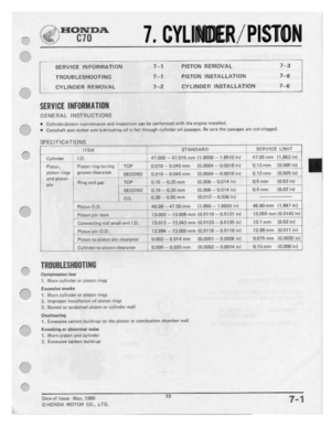 Page 75 
ll’.

-I

fr"-.
 .

‘

IF-
 IF.

4""

F/_*.

F-

F
 1"“
 Kéyll:-1::E1?=I|rT]n1=|..

7.
CYLINDER
 PISTON

SE
 FIVI
 GE
 IN
FD
 H
HATI
 D-N

TFICILIEILESHDDTING

CYLINDER
 HEMDVAL
 7-1

PISTON
HEIVIDVAL
 7-3

7-‘I
 PISTON
INSTALLATICIIII
 7-6

T--I
 CYLINDER
 INSTALLATION
 'i"—B

SERVIBE
 IIIFIIIIIIIITIIIII

GENERAL
 INSTRUCTIONS

u
 C\rIindnr_-‘|,1i:.tnn
 malnivananua
and
lnsn-action
 can
be
purfm-ned
 with
tha
anaim
 inita!Iu=I-

-I
 Canuhaft
 and
rnckar
 arm
lubricating...