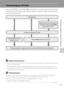 Page 131119
Connecting to Televisions, Computers and Printers
Connecting to a Printer
Users of PictBridge-compatible (A166) printers can connect the camera directly 
to the printer and print pictures without using a computer. Follow the procedures 
below to print pictures.
BNotes on Power Source
•When connecting the camera to a printer, use a fully charged battery to prevent the camera from 
turning off unexpectedly.
•If the AC Adapter EH-62D (available separately) is used, COOLPIX S3000 can be powered from a...