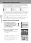 Page 9280
More on Playback
Finding Pictures in Auto Sort Mode
Pictures and movies are automatically sorted to any of the following categories 
with shooting. When “F auto sort mode” is selected, pictures and movies can be 
viewed by selecting the category to which they were sorted.
•In full-frame playback mode, just as with normal playback mode, picture display 
can be enlarged and pictures can be displayed as thumbnails or in calendar 
mode.
•Still pictures can be edited and added to albums, and movies can be...