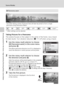 Page 5240
Scene Modes
Shooting Suited for the Scene - High-sensitivity Shooting Mode, Scene Mode* Other settings can be selected.
Taking Pictures for a Panorama
The camera focuses on the subject in the center of the frame. Use a tripod 
for best results. Turn vibration reduction (c111) off when using a tripod.
1Use the rotary multi selector to choose 
[F Panorama assist] in the scene menu 
and press d.
The yellow panorama direction icon (E) is displayed to 
show the direction in which pictures will be joined....