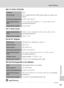 Page 195181
Specifications
Technical Notes
MV-15 COOL-STATION
PV-11 Dock Insert
EH-64 AC Adapter
EN-EL8 Rechargeable Li-ion Battery
jSpecifications
Nikon will not be held liable for any errors this manual may contain. The appearance of this
product and its specifications are subject to change without notice.
InterfaceUSB
I/O terminalsDC in, digital terminal (USB), audio-video out, camera con-
nector
Operating temperature0–40 °C (32–104 °F)
Approximate dimen-
sions111.5 × 28 × 50.5 mm/4.4 × 1.1 × 2.0 in. (W × H ×...