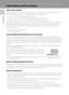 Page 142
Introduction
Information and Precautions
Life-Long Learning
As part of Nikon’s “Life-Long Learning” commitment to ongoing product support and education, 
continually updated information is available online at the following sites:
•For users in the U.S.A.: http://www.nikonusa.com/
•For users in Europe and Africa: http://www.europe-nikon.com/support/
•For users in Asia, Oceania, and the Middle East: http://www.nikon-asia.com/
Visit these sites to keep up-to-date with the latest product information, tips,...