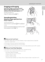 Page 197
Operating the Touch Panel
Introduction
Dragging and Dropping
Place your finger on the touch panel, 
drag it to the desired location (
1), and 
remove it from the touch panel (
2).
Use this operation to:
Apply the rating setting (A97)
Spreading/pinching
Spread two fingers apart/pinch two 
fingers together
Use this operation to:
Zoom in/out on a picture (A81) in playback 
mode
Switch to thumbnail playback mode from full-
frame playback mode (A79)
BNotes on the Touch Panel
•This camera utilizes a static...