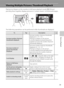 Page 9179
More on Playback
Viewing Multiple Pictures: Thumbnail Playback
Placing two fingers on the monitor in full-frame playback mode (A78) and 
pinching them together displays pictures in “contact sheets” of thumbnail images.
The following operations can be performed while thumbnails are displayed.
ToTapDescriptionA
Increase number of picture 
thumbnails displayed–Increase number of picture thumbnails 
displayed: 4 ➝ 9 ➝ 16
Placing two fingers on the picture 
currently displayed and pinching them 
together...