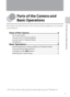 Page 171
Parts of the Camera and Basic Operations
Parts of the Camera and 
Basic Operations
This chapter describes the parts of the camera and also explains how to use basic 
camera features.
Parts of the Camera ................................................2
The Camera Body .......................................................................................... 2
Controls Used in Shooting Mode ............................................................ 4
Controls Used in Playback Mode...