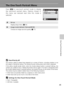 Page 5745
One-Touch Portrait Mode
The One-Touch Portrait Menu
Press m in one-touch portrait mode to display
the one-touch portrait menu. Options chosen in
this menu are restored next time this mode is
selected.
jFace-Priority AF
The camera’s ability to detect faces depends on a variety of factors, including whether or not
the subject is facing the camera. The camera focuses continuously until a face is detected.
If the yellow double border blinks when the shutter-release button is pressed halfway, the
camera...