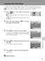 Page 7361
Voice Recordings
Copying Voice Recordings
To copy voice recordings between internal memory and a memory card, dis-
play the voice recording list shown in step 3 on the preceding page and press
m. This option is available only when a memory card is inserted.
1Press p in the Select sound file
screen (c60).
MNO: Copy recordings from internal memory to
memory card
ONM: Copy recordings from memory card to inter-
nal memory
2Press the multi selector GH to choose
the option and press d.
3Press GH to choose...