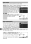 Page 214192
i
Choose a flash control mode for the built-in flash.
Flash compensation alters flash output
from the level suggested by the camera,
changing the brightness of the main sub-
ject relative to the background. Choose
from values between –3 EV (darker) and
+1 EV (brighter) in increments of 
1/3EV; in
general, positive values make the subject brighter while nega-
tive values make it darker.
A 
Y icon is displayed when flash com-
pensation is in effect. Normal flash out-
put can be restored by setting...