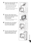 Page 215Technical Notes
185
4Attach the underwater fiber-optic 
cable to the cable adapter.
•Connect the end of the cable with the 
longer straight section (the end that 
connects to SR-CP10A) to the cable 
adapter’s fiber-optic connector.
• After connecting, pass the cable through 
the adapter’s two cable holders.
5Slide the cable adapter that is 
attached to the camera and cable 
until it contacts the stay 
mounting guide.
•Make sure that the cable does not come 
loose from the cable holders.
6Fully tighten...