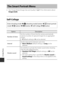 Page 10888
Using Menus
•See “Image Mode (Image  Size and Quality)” (A77) for information about 
Image mode .
Self-Collage
The Smart Portrait Menu
Enter shooting mode M  A  (shooting mode) button  M F  Smart portrait 
mode  M k  button  M d  button  M Self-Collage  M k  button
OptionDescription
Number of shots Set the number of shots that the camera automatically 
captures (number of captured images for an aggregated 
image).
•
4 (default setting) or  9 can be selected.
Interval Set the interval time between each...