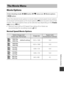 Page 165E81
Reference Section
Movie Options
Select the desired movie option to record. Select normal speed movie options 
to record at normal speed, or HS movie options ( E82) to record in slow or fast 
motion. The movie options that can  be selected vary depending on the Frame 
rate  setting ( E86).
• Memory cards with an SD Speed Class rating of 6 or faster are 
recommended for recording movies (F 20).
Normal Speed Movie Options
The Movie Menu
Enter shooting mode M d  button  M e  menu icon  M Movie options 
M...