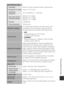 Page 211F17
Technical Notes and Index
Wi-Fi (Wireless LAN)
Standards IEEE 802.11b/g/n (standar d wireless LAN protocol)
Range (line of sight)Approx. 10 m (10 yd)
Operating 
frequency2412–2462 MHz (1–11 channels)
Data rates (actual 
measured values)IEEE 802.11b: 5 Mbps
IEEE 802.11g: 15 Mbps
IEEE 802.11n: 15 Mbps
Security
OPEN/WPA2
Access protocolsInfrastructure
Electronic compass 16 cardinal points (position correction using 3-axis 
acceleration sensor, automatic correction for the 
deviated angle, and auto
matic...