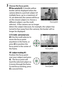 Page 167
147
Live View
3
Choose the focus point.
6  (face-priority AF) : A double yellow 
border will be displayed when the 
camera detects a portrait subject (if 
multiple faces, up to a maximum of 
35, are detected, the camera will focus 
on the closest subject; to choose a 
different subject, use the multi 
selector).
 If the camera can no longer 
detect the subject (because, for example, the subject has 
turned to face away from the camera), the border will no 
longer be displayed.
7 /8  (wide- and...