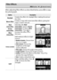 Page 290
270NThe Retouch Menu: Creating Retouched Copies
After adjusting filter effects as described below, press 
J to copy 
the photograph.
Filter Effects
G  button ➜Nretouch menu
Option
Description
Skylight Creates the effect of a skylight filter, making the picture 
less blue.
Warm filter Creates a copy with warm tone filter effects, giving the 
copy a “warm” red cast.
Red 
intensifier Intensify reds (
Red 
intensifier ), greens (Green 
intensifier ), or blues (Blue 
intensifier ).
 Press 1 to 
increase the...