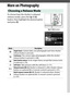 Page 87
67
More on Photography
More on PhotographyTo choose how the shutter is released 
(release mode), press the  I (E /# ) 
button, then highlight the desired option 
and press  J.Choosing a Release ModeMode
Description
8 Single frame
: Camera takes one photograph each time shutter-
release button is pressed.
I Continuous
: The camera takes photographs while the shutter-
release button is pressed ( 068).
J Quiet shutter release
: As for single-frame, except that camera noise 
is reduced ( 070).
E Self-timer...