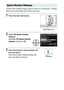 Page 90
70More on Photography Choose this mode to keep camera noise to a minimum.
 A beep 
does not sound when the camera focuses.
1
Press the  I (E /# ) button.
2
Select  J (Quiet shutter 
release ).
Highlight  J (Quiet shutter 
release ) and press  J.
3
Press the shutter-release button all 
the way down.
Press the shutter-release button all 
the way down to shoot.Quiet Shutter Release
I  (E /# ) button 