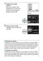 Page 95
75
More on Photography
1
Display focus mode 
options.
Press the  P button, then 
highlight the current focus 
mode in the information 
display and press  J.
2
Choose a focus mode.
Highlight a focus mode and 
press  J.
APredictive Focus Tracking
In  AF-C  mode or when continuous-ser vo autofocus is selected in AF-A 
mode, the camera will initiate predictive focus tracking if the subject 
moves toward the camera while the shutter-release button is pressed 
halfway.
 This allows the camera to tr ack focus...