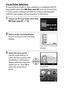 Page 100
80More on Photography
Focus Point SelectionIn manual focus mode or when  autofocus is combined with AF-
area modes other than  e (Auto-area AF ), you can choose from 
11 focus points, making it possible to compose photographs 
with the main subject almost anywhere in the frame.1
Choose an AF-area mode other than 
e  (Auto-area AF ; 
0
78).
2
Return to the shooting display.
Press P to return to the shooting 
display.
3
Select the focus point.
Use the multi selector to 
select the focus point in the...