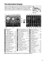 Page 23
6
The Information Display
Camera settings can be viewed and adjusted in the information 
display.
 Press the  P button once to view settings, and again to 
make changes to settings.
 Highlight items using the multi 
selector and press  J to view options for the highlighted item.
Note : Display shown with all indicators lit for illustrative purposes.
P button
13
76891011 1214
19 2134
22
33
23
32
24
31
25
30
26
29
27
28
4
5
1
315
16
18
17
2
20
1 Shooting mode 
i  auto/
j  auto (flash off )...