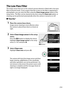 Page 231
214
The Low-Pass Filter
The image sensor that acts as the camera’s picture element is fitted with a low-pass 
filter to prevent moiré.
 If you suspect that dirt or dust on the filter is appearing in 
photographs, you can clean the filter using the  Clean image sensor option in the 
setup menu.
 The filter can be cleaned at any time using the  Clean now option, or 
cleaning can be performed automatically when the camera is turned on or off.
❚❚ “Clean Now”
1Place the camera base down.
Image sensor...