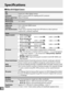 Page 352326
n
Specifications
❚❚Nikon D610 Digital Camera
Type
Type Single-lens reflex digital camera
Lens mountNikon F mount (with AF coupling and AF contacts)
Effective angle of viewNikon FX format
Effective pixels
Effective pixels24.3 million
Image sensor
Image sensor35.9 × 24.0 mm CMOS sensor
Total pixels24.7 million
Dust-reduction SystemImage sensor cleaning, Image Dust Off reference data (optional 
Capture NX 2 software required)
Storage
Image size (pixels)•FX (36×24) image area
6,016 × 4,016 ( #)  4,512 ×...