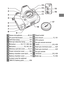 Page 273
1Stereo microphone.................49, 62
2AF-assist illuminator................... 313
Self-timer lamp............................ 107
Red-eye reduction lamp ........... 191
3Pv  button ............. 54, 117, 349, 362
4Fn  button....................... 78, 343, 361
5Memory card slot cover.........14, 21
6Power connector cover ............. 442
7Battery-chamber cover latch ..... 14
8Battery-chamber cover ............... 14
9Contact cover for optional 
MB-D12 battery pack................ 436
10 Tr ipod...