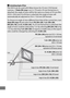 Page 450426
ACalculating Angle of View
The D810 can be used with Nikon lenses for 35 mm (135) format 
cameras.
 If  Auto DX crop  is on (075) and a 35 mm format lens is 
attached, the angle of view will be the same as a frame of 35 mm film 
(35.9 × 24.0 mm); if a DX lens is attached, the angle of view will 
automatically be adjusted to 23.4 × 15.6 mm (DX format).
To choose an angle of view different from that of the current lens, turn 
Auto DX crop  off and select from  FX (36 × 24), 1.2× (30 × 20) , 
DX (24 ×...