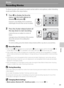 Page 8369
Movies
Movies
Recording Movies
To shoot movies with sound recorded via the built-in microphone, select shooting 
mode and follow the steps below.
1Press r to display the favorite 
menu, use the multi selector to 
choose D and press k.
Exposure count display shows maximum 
total length of movie that can be recorded.
2Press the shutter-release button all 
the way down to start recording.
Camera focuses on subject in center of 
frame.
A progress bar at the bottom of the monitor 
shows the amount of...