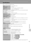 Page 161149
Technical Notes
Specifications
Nikon COOLPIX S570 Digital Camera
TypeCompact digital camera
Effective pixels12.0 million
Image sensor1/2.3-in. CCD; approx. 12.39 million total pixels
Lens5× optical zoom, NIKKOR lens
Focal length5.0-25.0mm (equivalent with 35mm [135] format picture angle: 
28-140mm)
f/-numberf/2.7-6.6
Construction7 elements in 6 groups
Digital zoomUp to 4× (equivalent with 35mm [135] format picture angle: 
approx. 560mm)
Vibration reductionElectronic VR
Autofocus (AF)Contrast-detect...