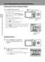 Page 3826
Basic Photography and Playback: Auto Mode
Step 4 Playing Back and Deleting Pictures
Playing Back Pictures (Playback Mode)
Press the c (Playback) button.
•The last picture taken will be displayed in full-
frame playback mode.
•Press the multi selector H, I, J or K to view 
additional pictures. Press and hold H, I, J 
or K to fast forward.
•Pictures may be displayed briefly at low 
resolution while being read from the memory 
card or internal memory.
•Press the A button or the shutter-release 
button to...