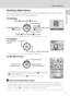 Page 219
Basic Operations
Introduction
The Rotary Multi Selector
This section describes standard uses of the rotary multi selector to select modes, 
select menu options and to apply selection.
For Shooting
* Items can also be selected by pressing the rotary multi selector up or down.
For Playback
* Pictures can also be chosen by rotating the rotary multi selector.
For the Menu Screen
CNotes on the Rotary Multi Selector•In many cases, you can choose how to use the rotary multi selector to perform an operation....