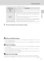 Page 27
15
Charging the Battery
First Steps
The following chart explains CHARGE lamp status.
3Remove the battery and unplug the charger.
BNotes on the Battery Charger
•The supplied battery charger is for use only with a Rechargeable Li-ion Battery EN-EL12. Do not use 
with incompatible batteries.
• Be sure to read and follow the warnings and cautions of “For Your Safety” ( Aii) thoroughly before 
using the battery charger.
BNotes on the Battery
• Be sure to read and follow the warnings and cautions of “For Your...