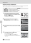 Page 8674
Editing Pictures
More on Playback/In-Camera Editing
Resizing Pictures: Small Picture
Create a small copy of the current picture. Small copies are stored as separate files 
with a compression ratio of 1:16. The following sizes are available.
1Choose the desired picture from full-frame 
(A30) or thumbnail (A57) playback mode 
and press the d button.
•The playback menu is displayed.
2Use the rotary multi selector to choose 
gSmall picture and press the k button.
3Choose the desired copy size and press...