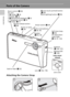 Page 206
Introduction
Parts of the Camera
Attaching the Camera Strap
Power-on lamp 
(c24)
Speaker 
(c59, 76)Self-timer lamp 
(c34)
AF-assist illumi-
nator (LED; 
c33, 37, 123)
Built-in flash (c32)Built-in microphone 
(c59, 70) Shutter-release button 
(c28)Power switch (c24) m (one-touch portrait) button 
(c50)
u (D-Lighting) button (c56) Zoom control (c26)
See also:
•t (wide): c26
•v (tele): c26
•j (thumbnail playback): c52
•k (playback zoom): c53
•l (help): c13
Lens cover 
closed
Lens coverLens (c162,...