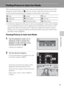 Page 10391
More on Playback
Finding Pictures in Auto Sort Mode
When shooting pictures and movies, they are automatically sorted to one of the 
categories shown below. If “F auto sort mode” is selected, pictures and movies 
can be viewed by selecting the category to which they were sorted.
•In full-frame playback mode, just as with normal playback mode, picture display 
can be enlarged, pictures can be displayed as thumbnails, and movies can be 
played back. When the bottom tab is tapped to display the setting...